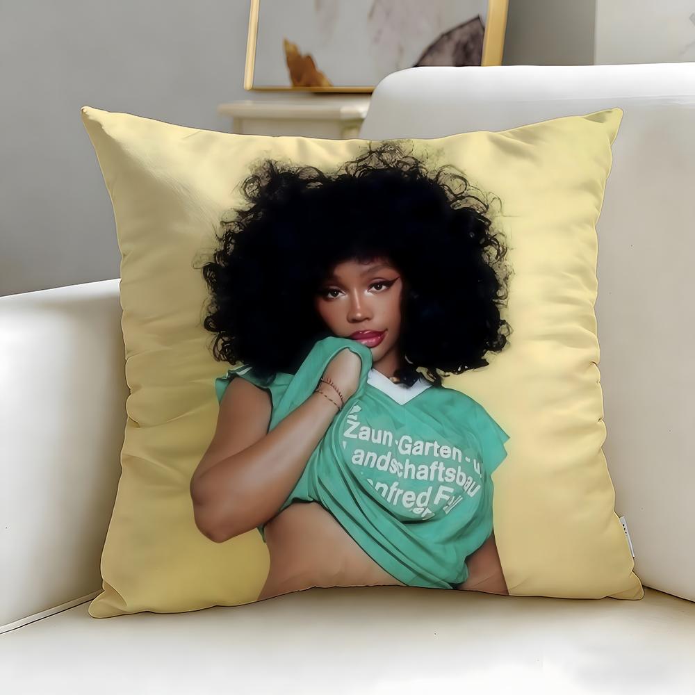 Popular Singer SZA Cushion Cover Soft & Easy-Wash Pillow Case – Versatile for Couch, Bed, Travel and Office