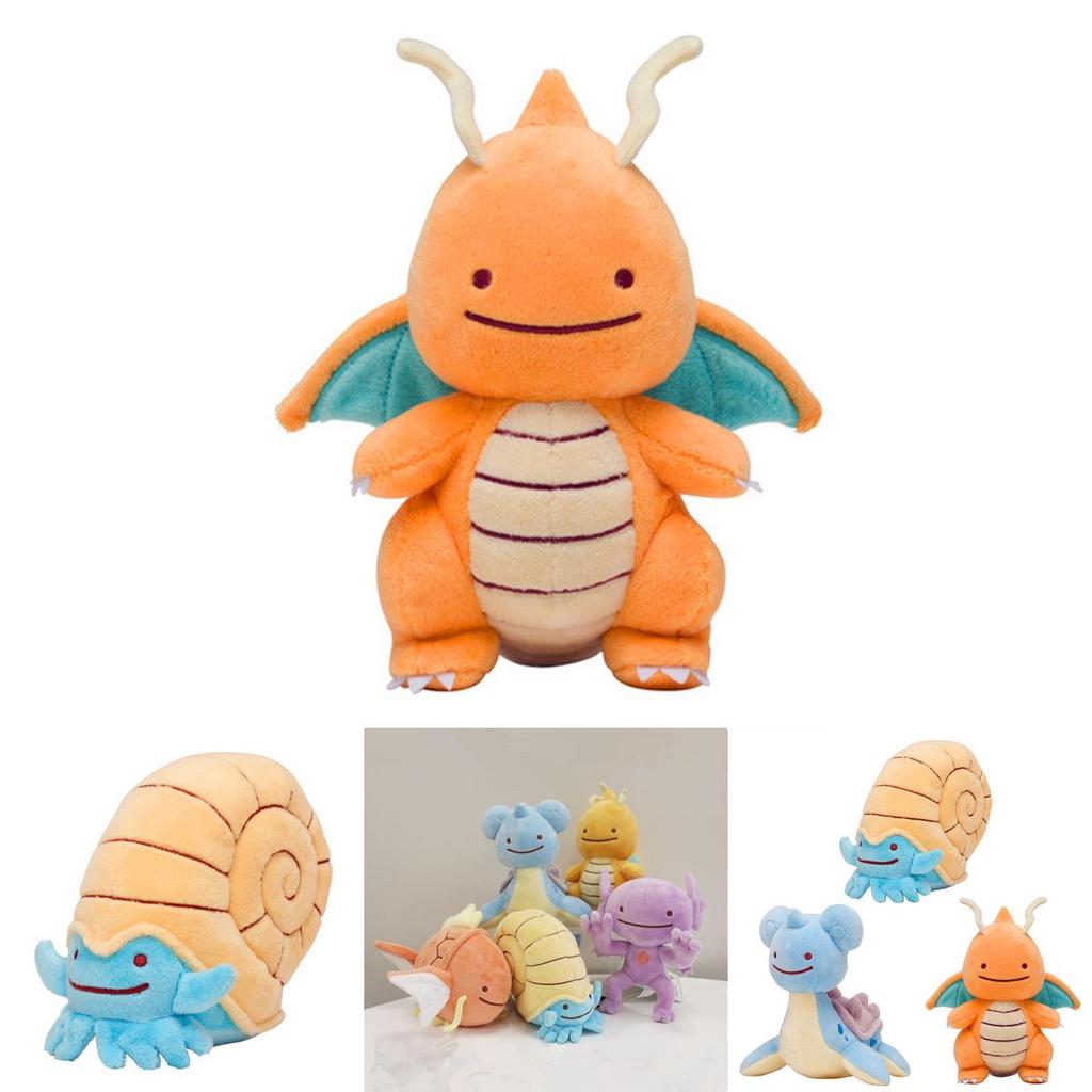 New Arrival Pokemon Plush Toy Set Featuring Ditto Lapras And Dragonite Soft Dolls