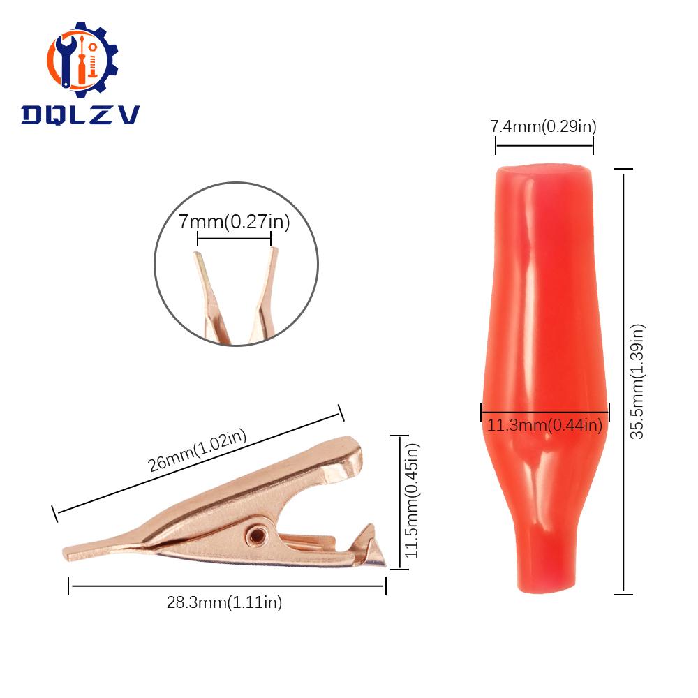 5PCS 5A Pure Copper Alligator Clip 28mm Flat-mouthed Small Copper Clip Without Toothed Small Copper Clip