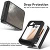 GW181 For Samsung Galaxy Z Flip7 FE 5G/Flip6 5G Kickstand Case Crazy Horse Texture PU PC Phone Back Cover