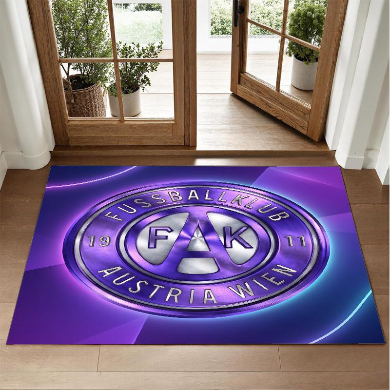 Austria Wien FC Design Crystal Velvet Rug Soft Decorative Mat for Bedroom Entrance