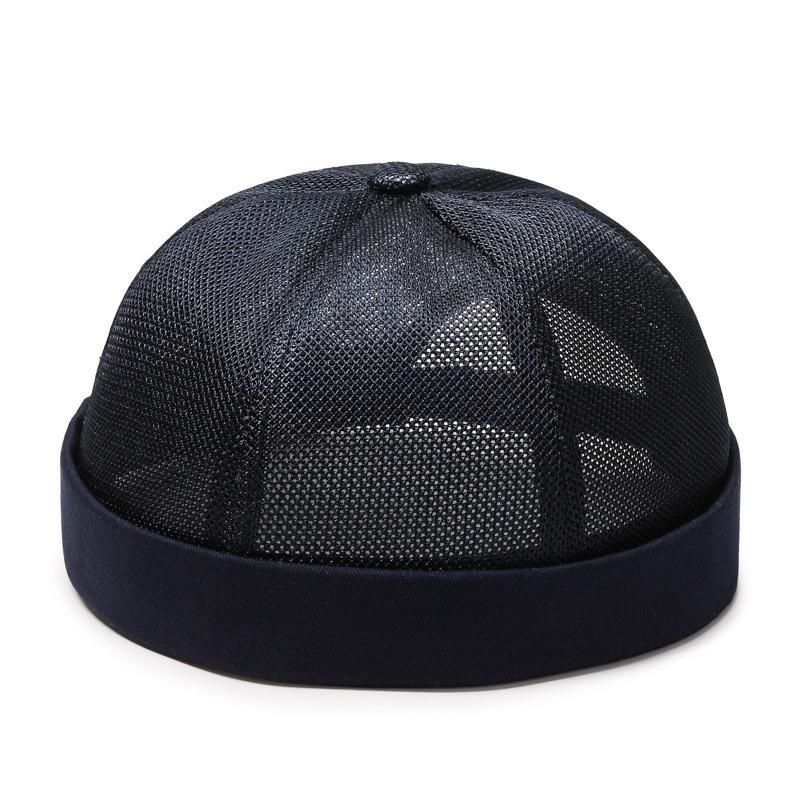 Sneldrogende Randloze Hoed Lichtgewicht Dagelijkse Muts Mesh Muts Docker Cap Zeemans Omgeslagen Rand Haven Hoed Casual Skullcap gray
