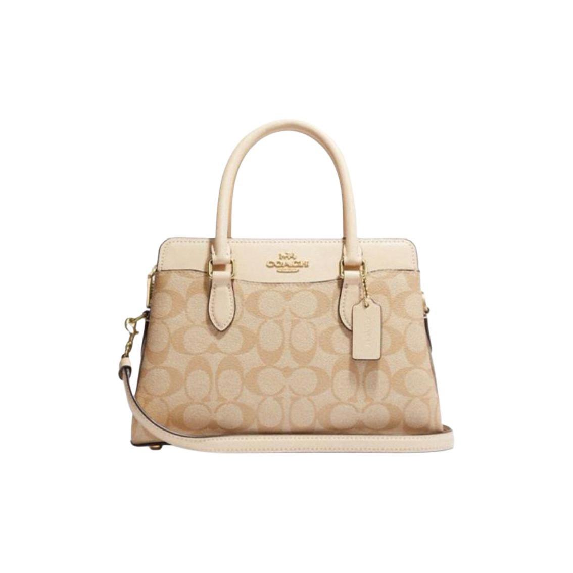 Coach Women's Light Darcie 26 Classic Monogram Zip Closure Leather Shoulder Crossbody Mini Bag Bags -Khaki Ch503-Imot4