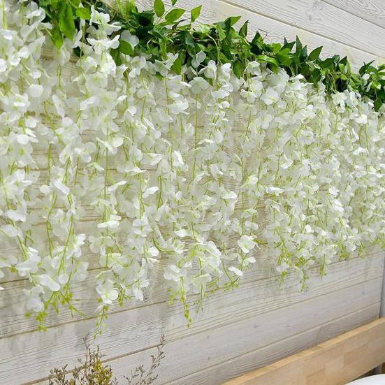 Simulated Wisteria Flowers Faux Weeping Plant with Flowers Artificial Flowering Wisteria Vine for Garland Wedding Arch Wall Decor