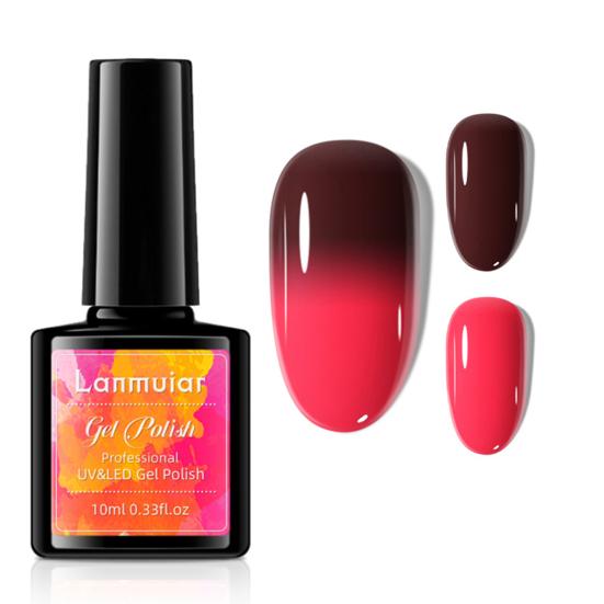 10 ml Schnelltrocknend Sichere Inhaltsstoffe Mehrere Farben Nagellack Temperaturverlaufsänderung Gel-Nagellack Nagelzubehör
