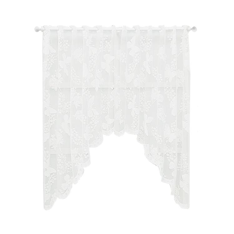 

Light Filtering Laces Curtain with Delicate Florals and Butterfly Embroidery for Various Home Styles 150x100cm