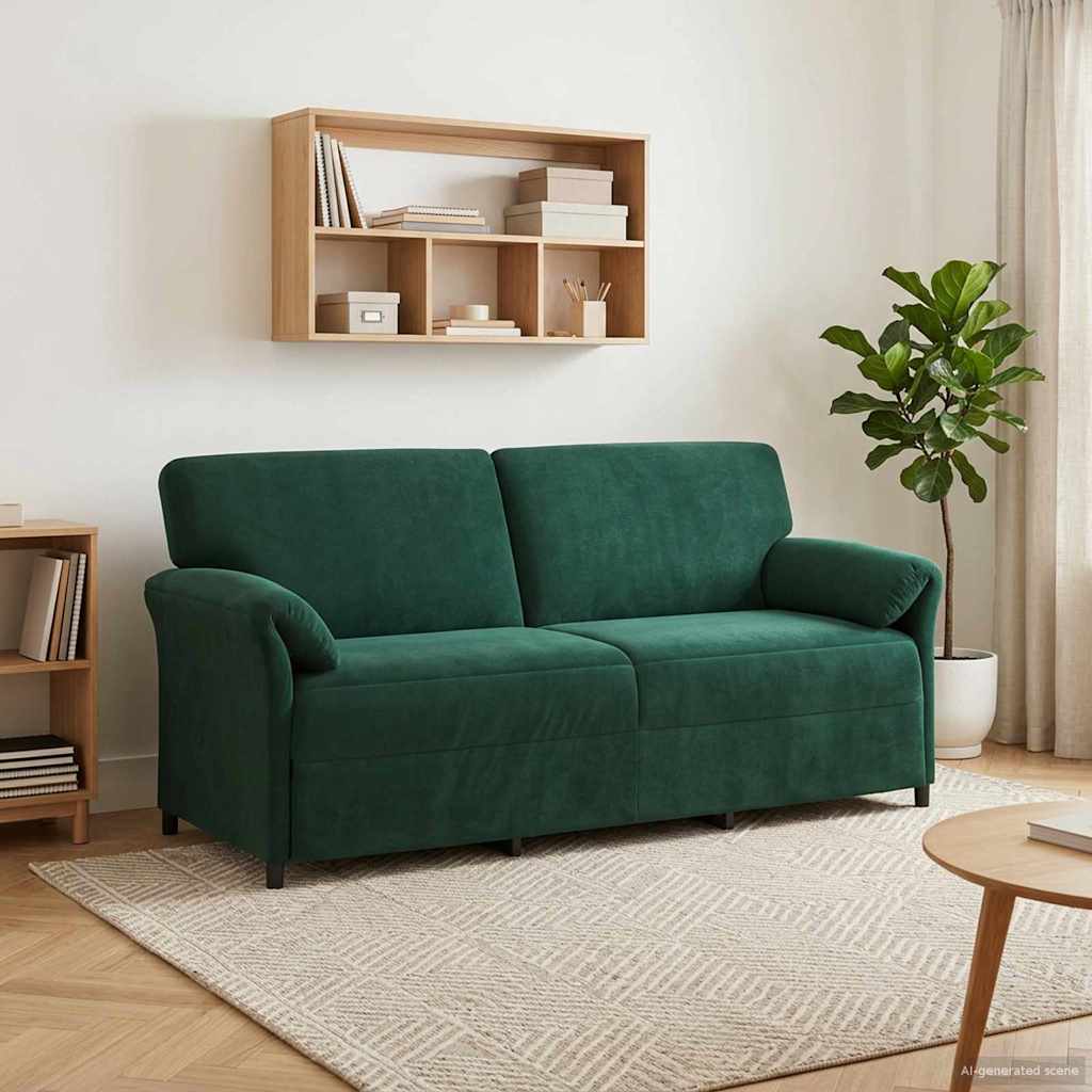 3 Seater Sofa Dark Green 198 X 83 X 95 Cm Velvet