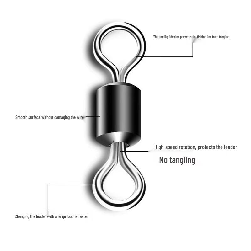 American 8-Character Ring Set: Quick Swivel Fishing Rod Connector & Leader Accessories
