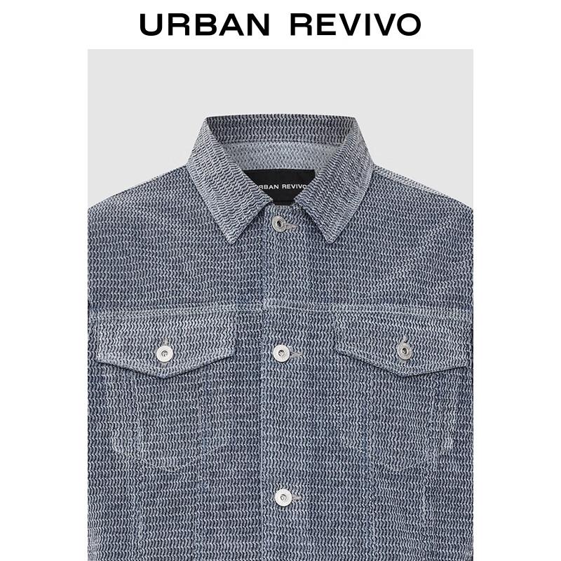 Men's Retro Textured Double Pocket Button Denim Jacket