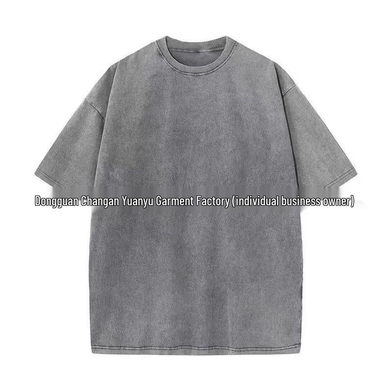T-shirt unisex retrò in stile americano distressed in cotone pesante