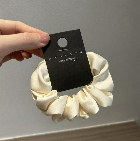 

Пышная атласная резинка-скранчи с цветком-бутоном - Элегантная резинка для волос во французском стиле для женщин