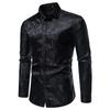 Men's Long Sleeve Fashionable Shirt Rose Print Casual Button Shirts Men Lapel Spring Formal Clothing
