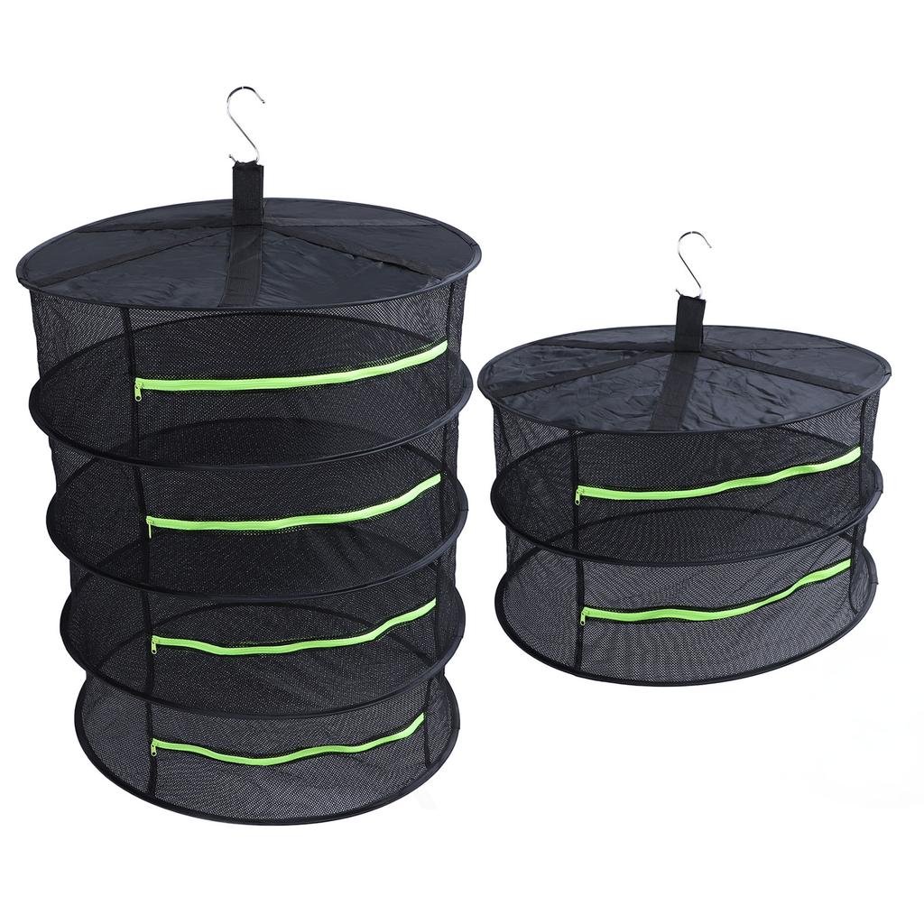 Herb Drying Rack with Zipper Opening Multi Layer Multipurpose Hanging Plant Dryer Net for Grow Tents