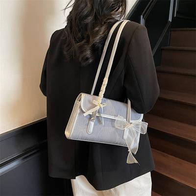 Popular 2025 Summer New High-grade Textured Lace Bow Sweet Style Versatile Shoulder Underarm Bag