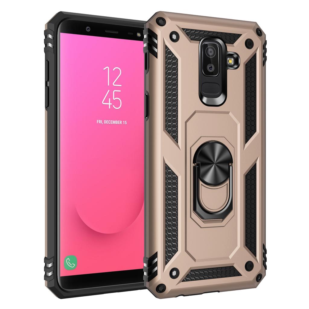 Stötsäkert Pansar Bil Magnetiskt Telefonfodral För Samsung Galaxy J8 A6 A7 A8 A9 Plus 2018 A9S Star Pro A2 Core A750 Ringhållare Fodral