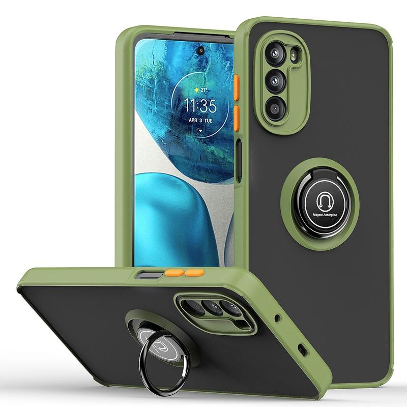 Ring Holder Silicone Case For Motorola Moto G52 G22 G31 G6 G60S E5 E6 STYLUS GLPY G Power FAST ELE PLUS Cover Hard PC Phone Case