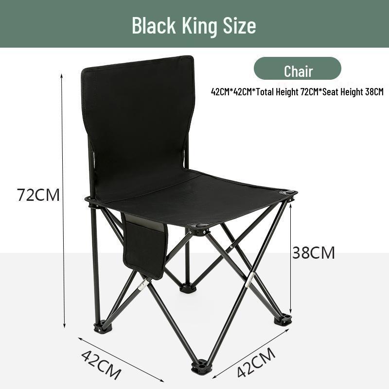 Portable Outdoor Folding Chair with Backrest for Camping, Fishing, and Art Sketching