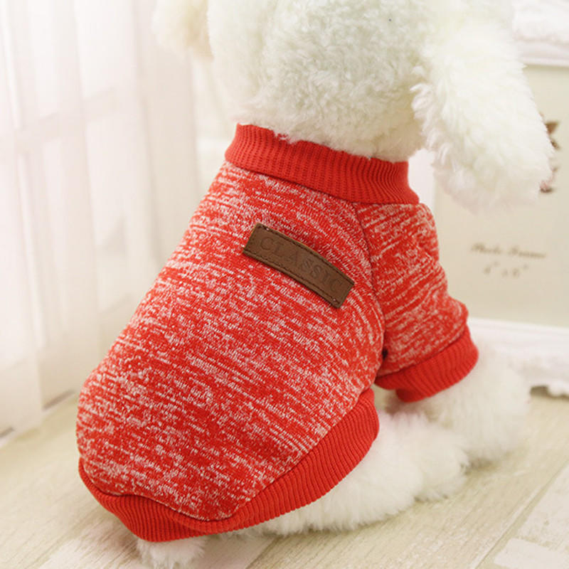 

8 Color Pet Dog Puppy Classic Sweater Fleece Sweater Clothes Warm Sweater Winter красный