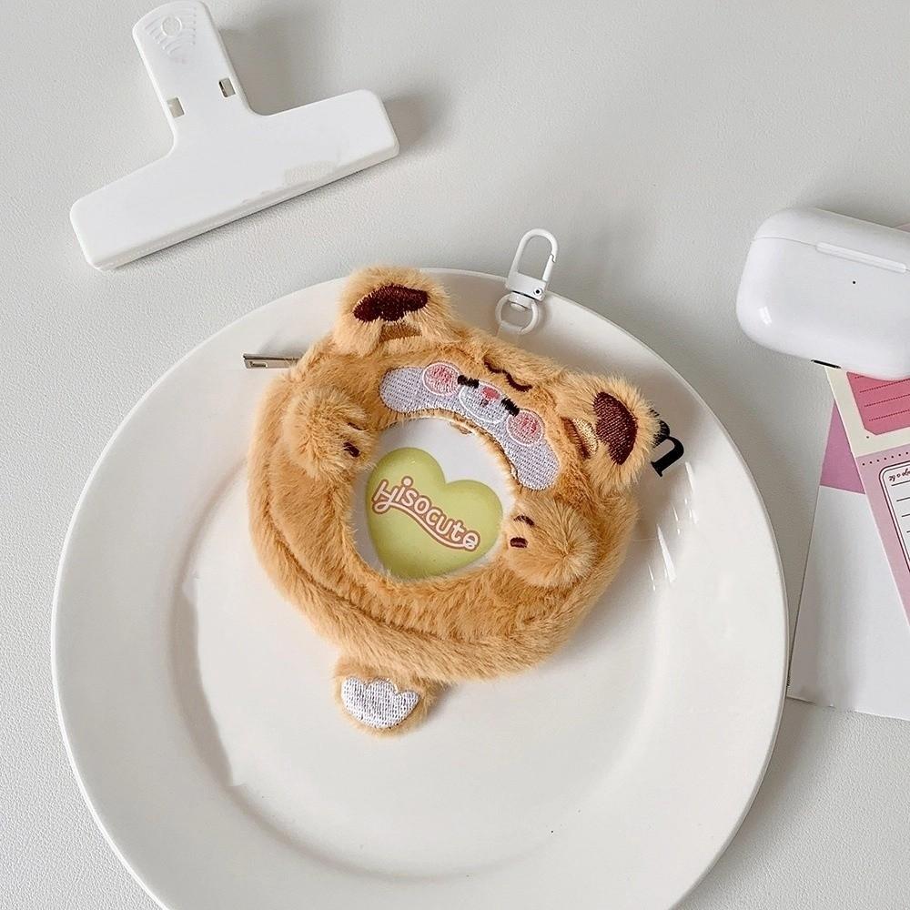 Plush Badge Ita Bag Cartoon Photo Storage Bag Mini Badge Holder Bag  for  Bluetooth Headset