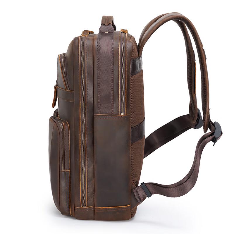 Zutong Men's Genuine Leather Business Laptop Backpack