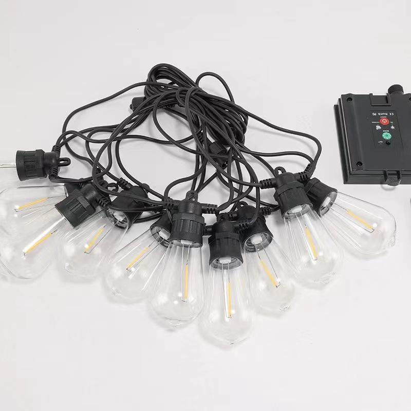 Waterproof LED Edison Bulb String Lights with Remote Control - Decorative Filament Globe for Patio, Tent, Camping, and Holidays