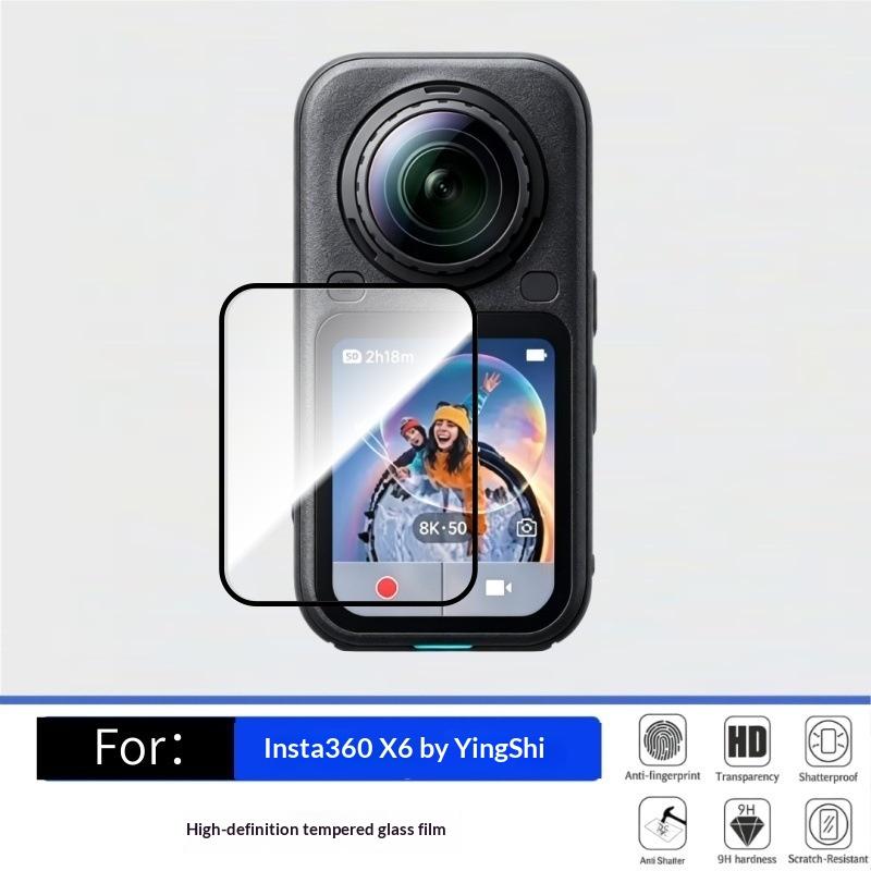 Insta360 X6 Tempered Glass Screen Protector Anti-Fingerprint HD Transparent Scratch Resistant Easy Apply Protective Film for Travel Vlogging