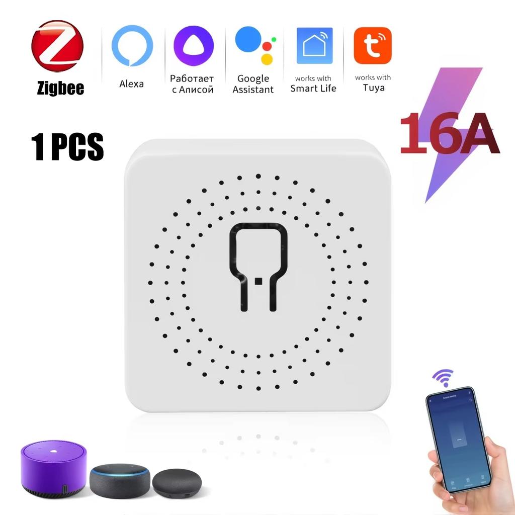 16A/20A Tuya WiFi ZigBee Mini Smart Switch Modul DIY Unterbrecher Relais, Zweiwege-Steuerung mit App Fernbedienung und Sprache Funktioniert mit Alexa Google Home Automation