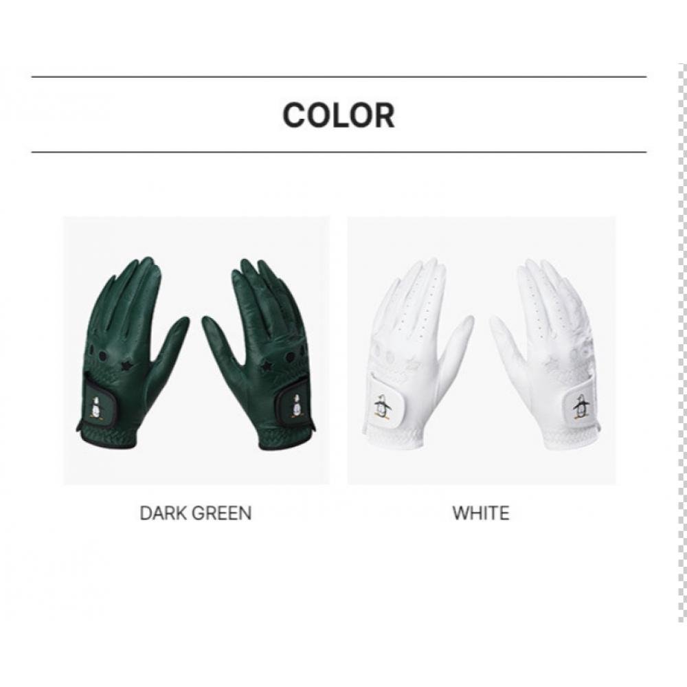 Munsingwear Women Penguin Half Leather Gloves Dark Green Mq322lgl71