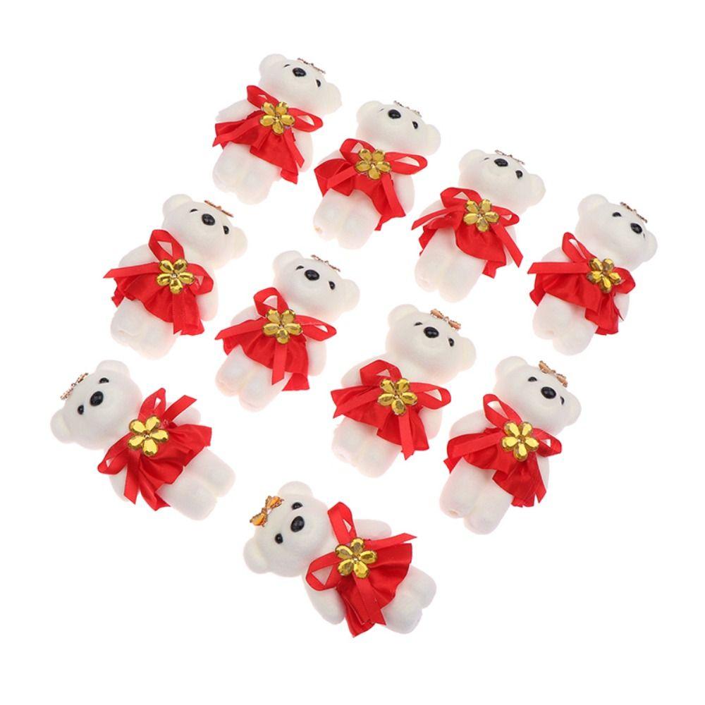 10pcs/set Plush Animal Bear Plush Foam Toys Foam Bear Cartoon Bouquet Doll  Graduation Gifts