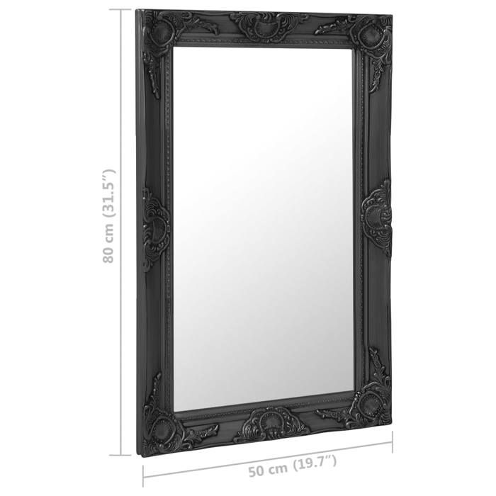 VidaXL Miroir mural style baroque 50x80 cm noir 320323