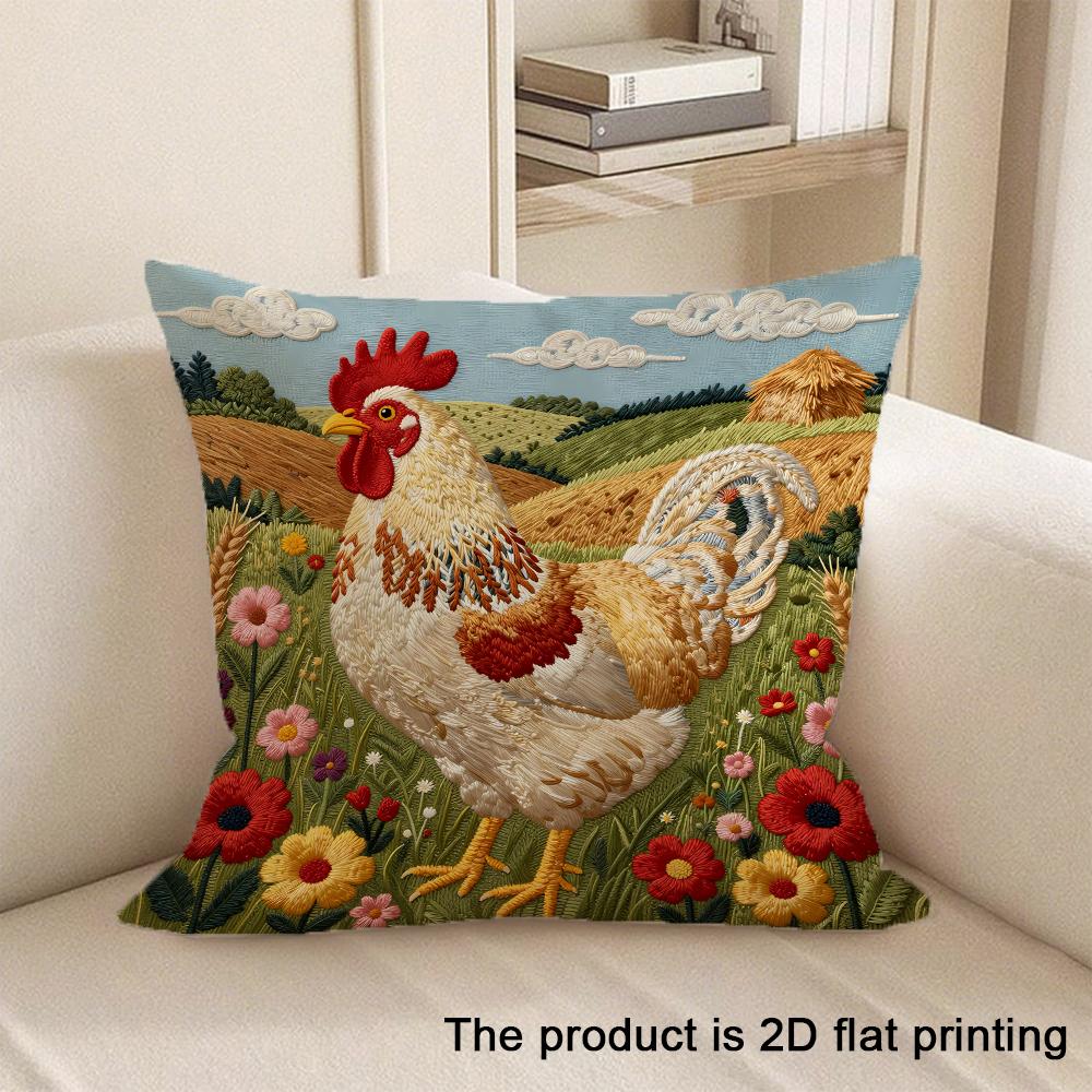 1pc Adorable 2D Flat Printed Animal-Patterned Pillowcases Sofa cushion cover home bedroom room decoration