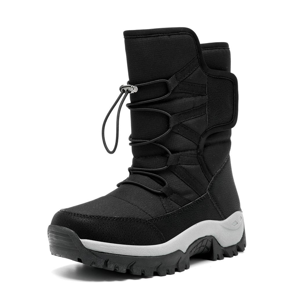 Winter down snow boots, down thickened warm and cold-resistant large cotton shoes, waterproof and non-slip outdoor cotton boots