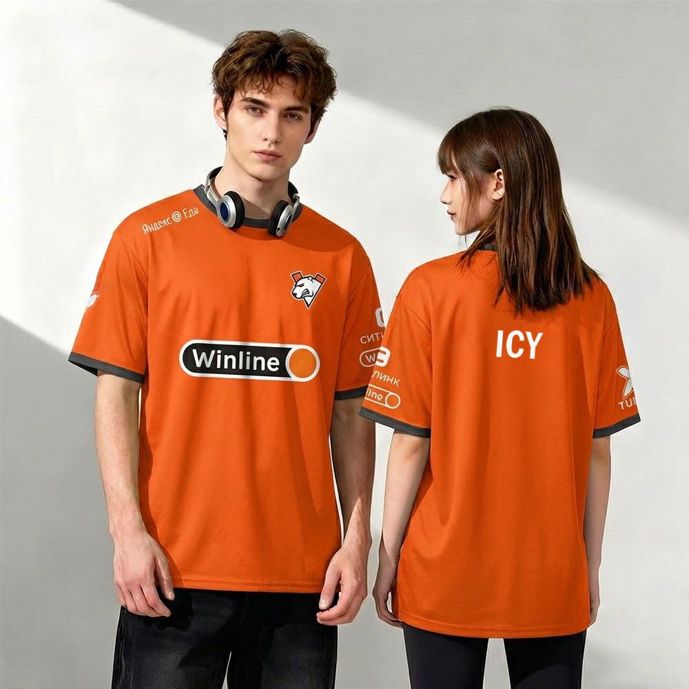 Virtus.pro Esports Club Jersey CS:GO Player ElectroNic FL1T Daily Training Outfit Fan's Summer Breathable Short-sleeved T-shirt