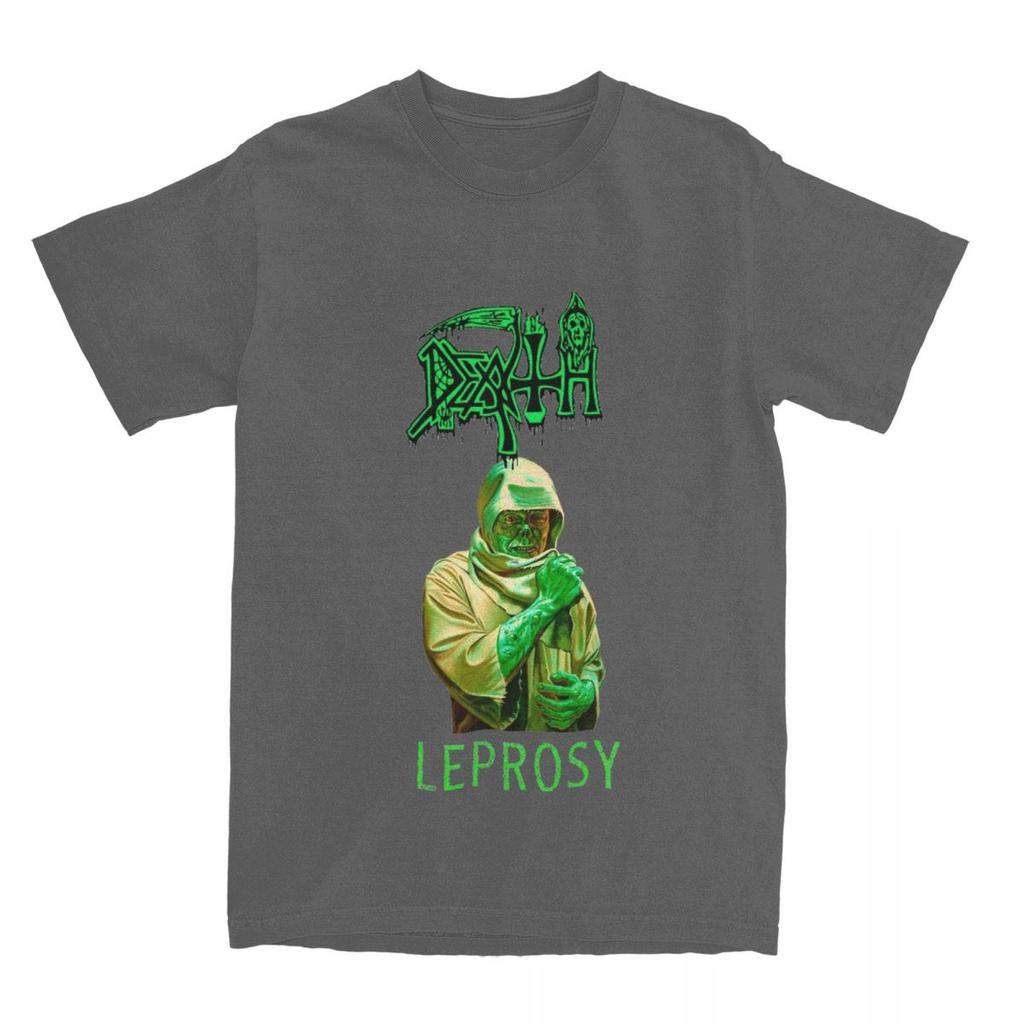 Men's T Shirt Death Leprosy Death Metal T Shirts Harajuku Rock Music Band Beach Tees Y2K Fun Custom DIY Cotton Tops Plus Size
