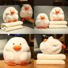 Cartoon Duck Warm Hand Pillow With Flannel Blanket For Office Napping And Travel Comfort