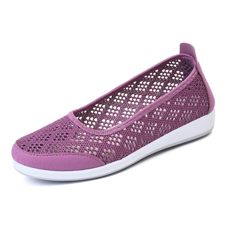 Women's Flat Comfortable Shoes Soft Sole Flexible Lightweight Breathable Mesh Casual Slip-On Loafers for Everyday Wear