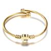Stylish Women's Bracelet: Stainless Steel Peach Heart with Braided Cable and European-American 26 Letters Design