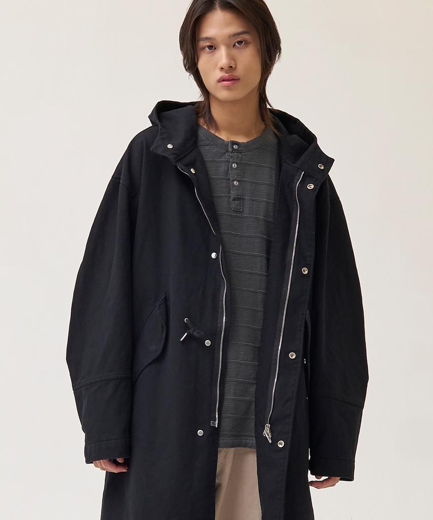 Akecii Dusty Washed Fishtail Parka_Black