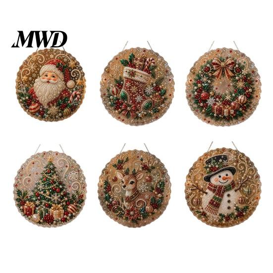 Weihnachtsgeschenk für die Familie Christmas Faux Pearl Art Kit, DIY Strassstein Edelstein Malerei Bastelset, Nikolaus Baum Wohnzimmer Dekorationen Socke Elch Muster