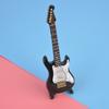 Delicate 14 cm Mini  Wooden Electric Guitar Model Ornaments Collection with Stand(Black)