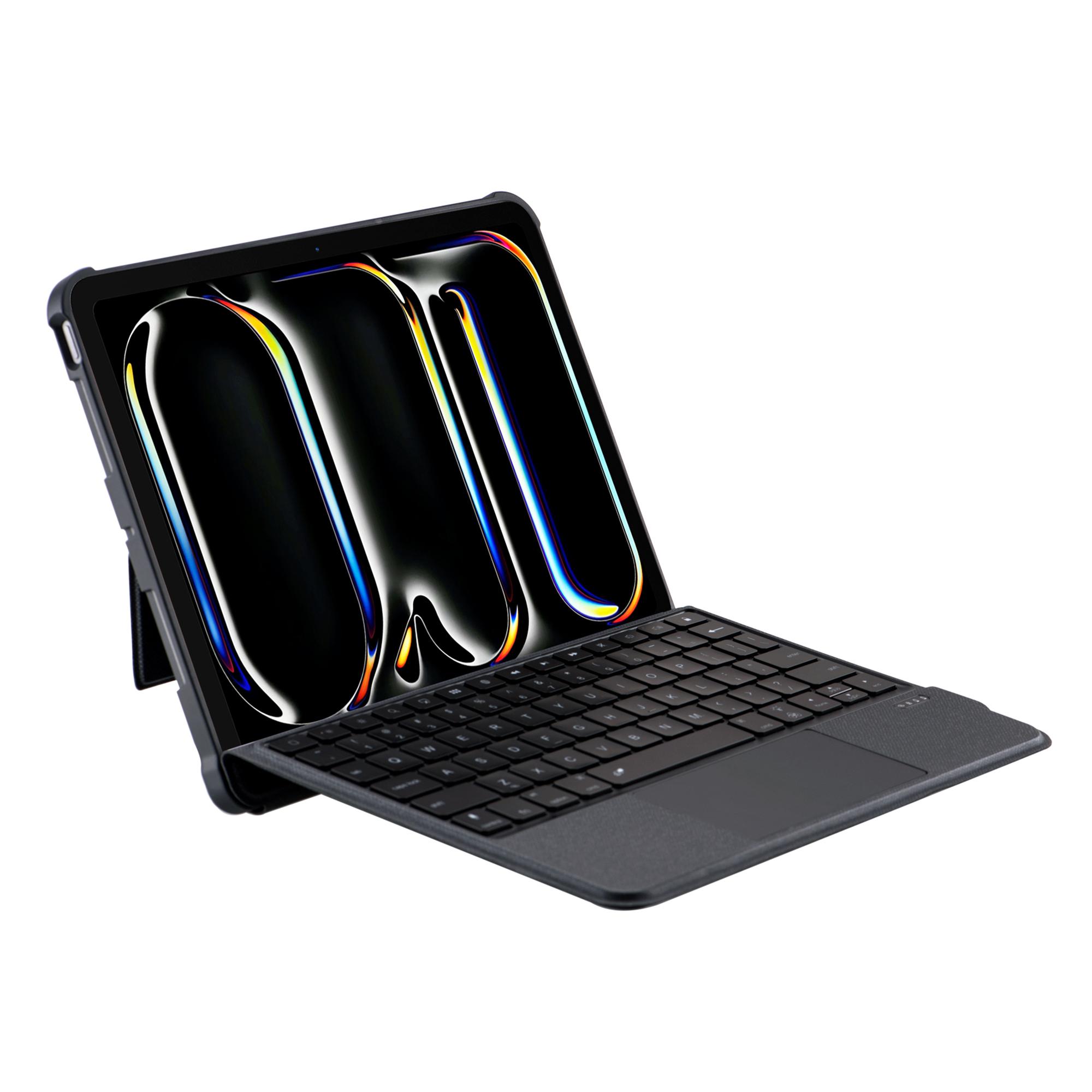 

T5304D-3 For iPad Pro 11 (2024) Bluetooth-compatible Keyboard Case Leather Protective Cover Backlit Keyboard with Touchpad A