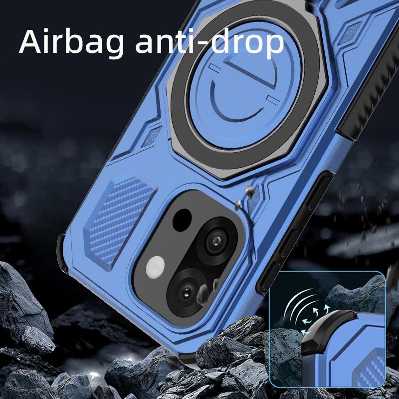 KEYSION Shockproof Magnetic Case for OnePlus 13S 5G Silicone+PC Upright Live Metal Ring Stand Phone Back Cover for OnePlus 1+13T