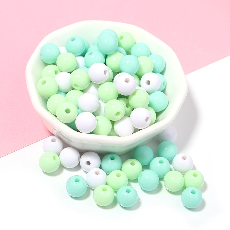 Akrylové Vánoční Série Jednobarevné Kulaté Korálky pro DIY Řetízky na Mobilní Telefon