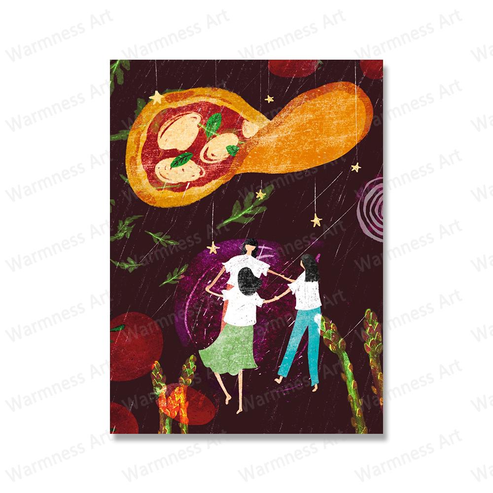 

Ретро шеф-повар и итальянская еда, пицца, тыква, постеры, кухонные художественные принты, кулинария, холст, живопись, настенные панно для декора ресторана 21x30cm No Framed темно-синий