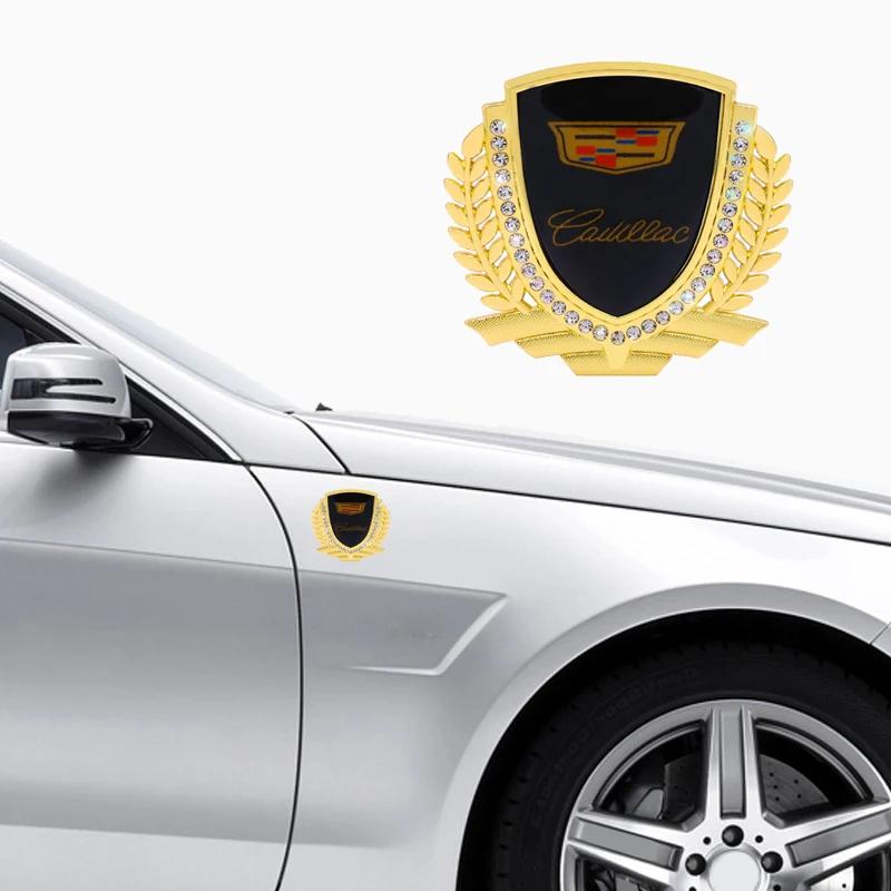 Car Side Sticker Crystal Emblem for Cadillac Escalade CTS ATS SRX Deville BLS XT4 XT5 XT6 STS XTS SLR XLR CT4 CT5 CT6 Decoration