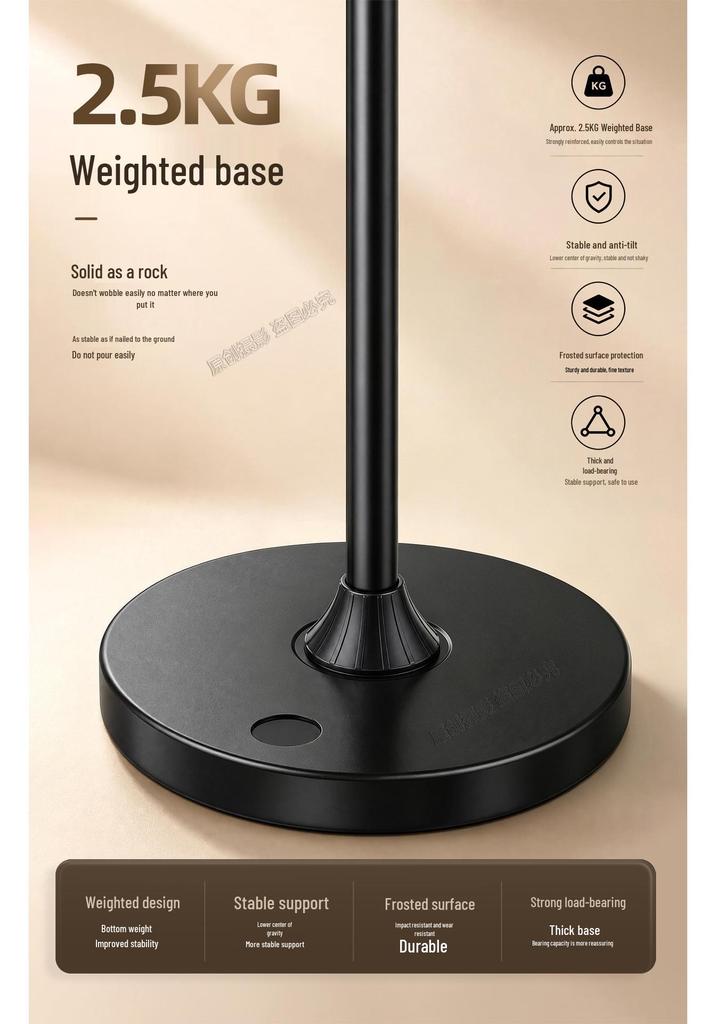 Professional Floor Microphone Stand with Weighted Round Base for Live Performances and Broadcasts