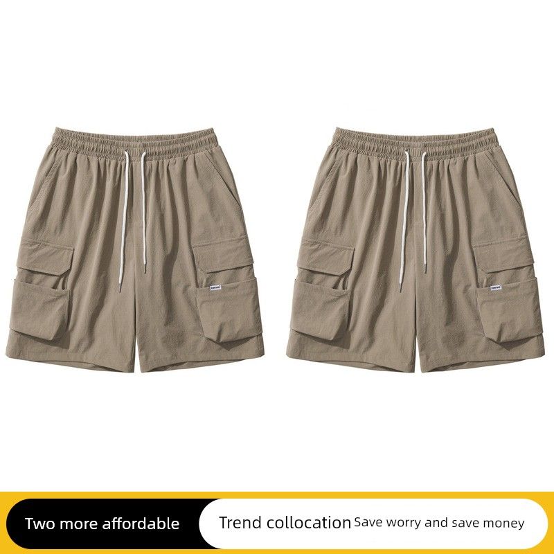 Trendy Vibe Wind Black Casual Shorts Pocket Decoration