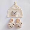 Winddichtes Baby-Mützen- und Socken-Set Für Babys Niedliche Bären-Baby-Mütze