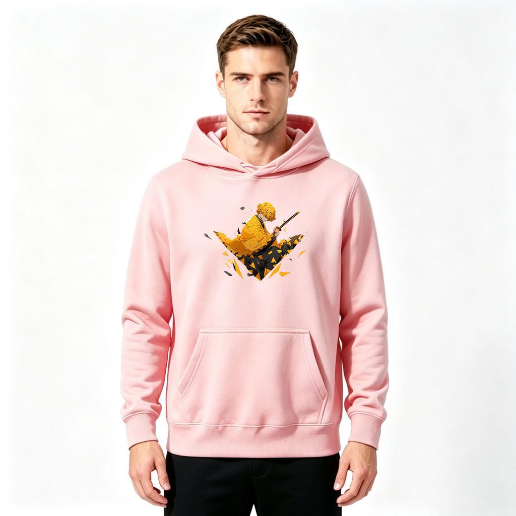 Men Anime Printed Pullover Hoodie Casual Long Sleeve Streetwear Hooded Sweatshirt for Fans
