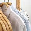 5PCS Bamboo Coats Hangers,Non-marking Suit Rack with Pants Bar for Closet Organizer,Smooth Non-Bulging Hanger for Clothes Shirts